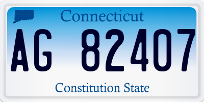 CT license plate AG82407