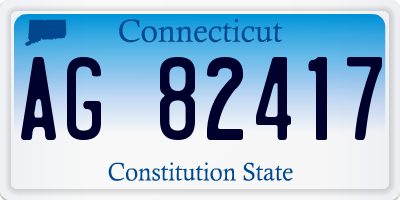 CT license plate AG82417