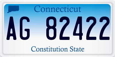 CT license plate AG82422