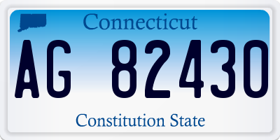 CT license plate AG82430