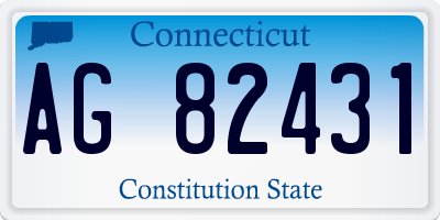 CT license plate AG82431