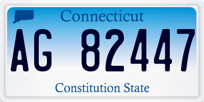 CT license plate AG82447