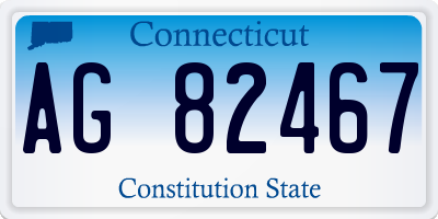 CT license plate AG82467