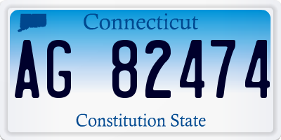 CT license plate AG82474