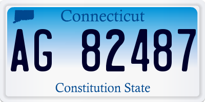 CT license plate AG82487