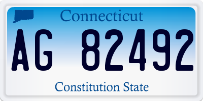 CT license plate AG82492