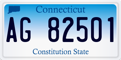 CT license plate AG82501