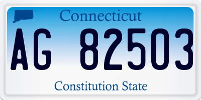 CT license plate AG82503