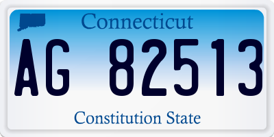 CT license plate AG82513