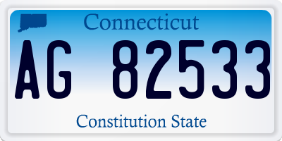 CT license plate AG82533