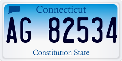 CT license plate AG82534