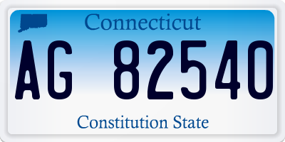 CT license plate AG82540