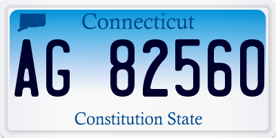 CT license plate AG82560