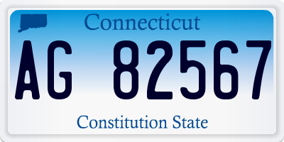 CT license plate AG82567