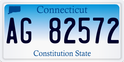CT license plate AG82572