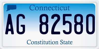 CT license plate AG82580