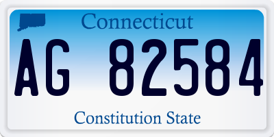 CT license plate AG82584