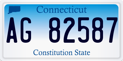 CT license plate AG82587