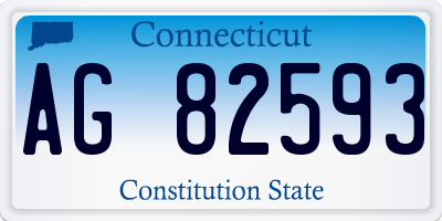 CT license plate AG82593