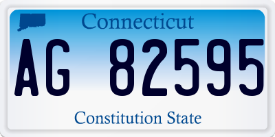 CT license plate AG82595