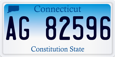 CT license plate AG82596