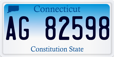 CT license plate AG82598