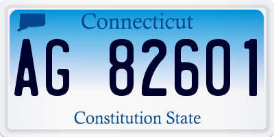 CT license plate AG82601