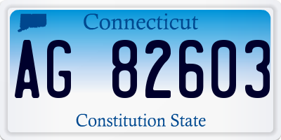 CT license plate AG82603