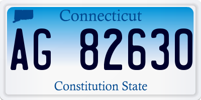 CT license plate AG82630