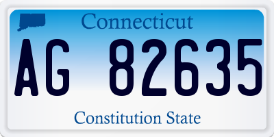 CT license plate AG82635