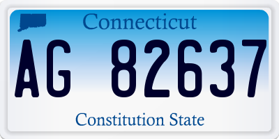 CT license plate AG82637