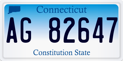 CT license plate AG82647