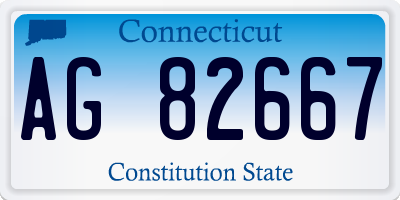 CT license plate AG82667
