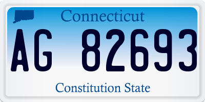CT license plate AG82693
