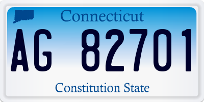 CT license plate AG82701