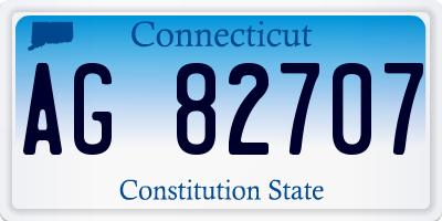 CT license plate AG82707