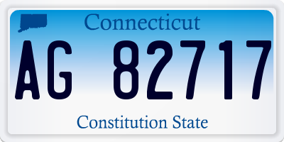 CT license plate AG82717