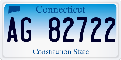 CT license plate AG82722