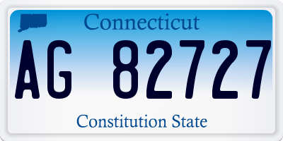 CT license plate AG82727