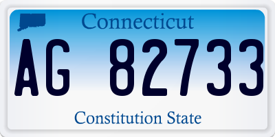 CT license plate AG82733