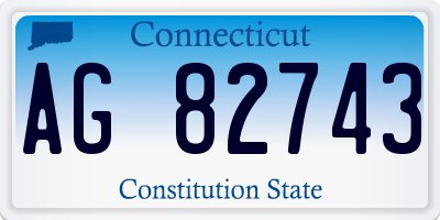 CT license plate AG82743