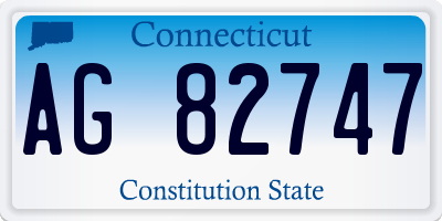 CT license plate AG82747