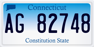 CT license plate AG82748