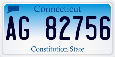 CT license plate AG82756