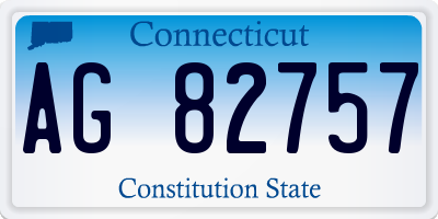 CT license plate AG82757