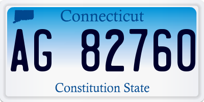 CT license plate AG82760