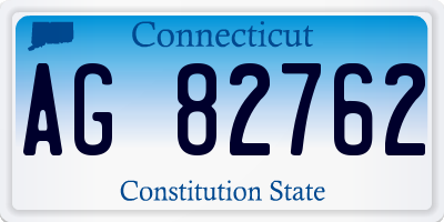 CT license plate AG82762