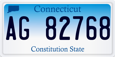 CT license plate AG82768