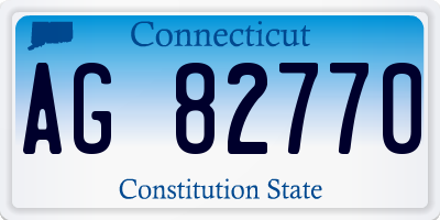 CT license plate AG82770