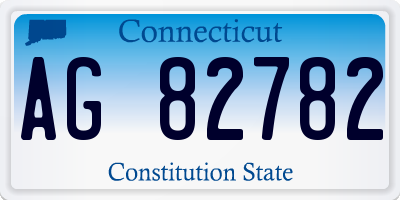 CT license plate AG82782